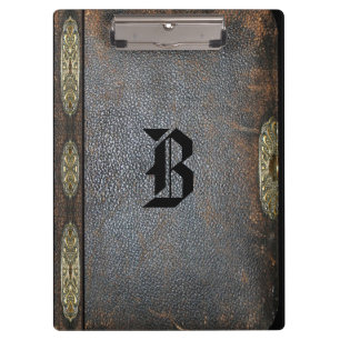 Benjura Old Book Style Cool Monogram Clipboard