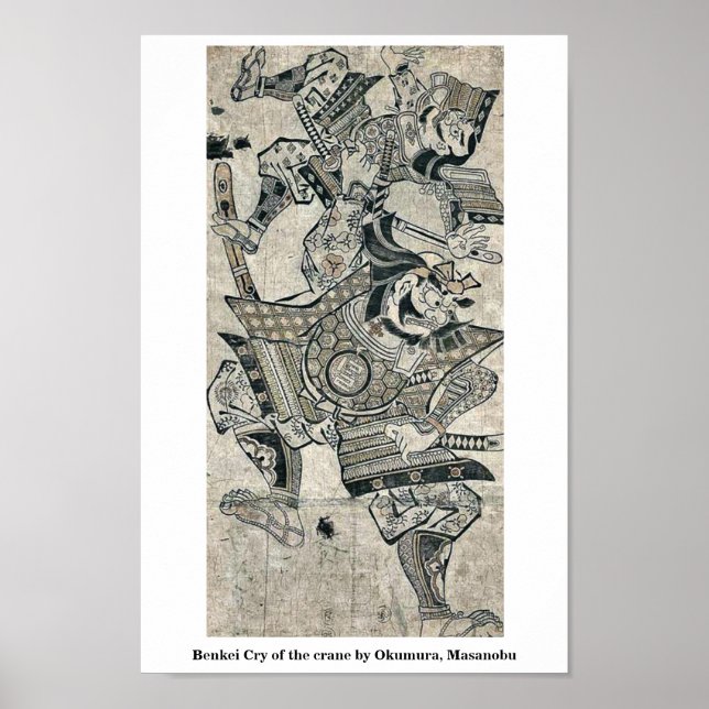 Benkei Cry of the crane by Okumura, Masanobu Poster (Front)