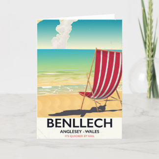 Benllech, Anglesey Wales vintage travel poster Holiday Card