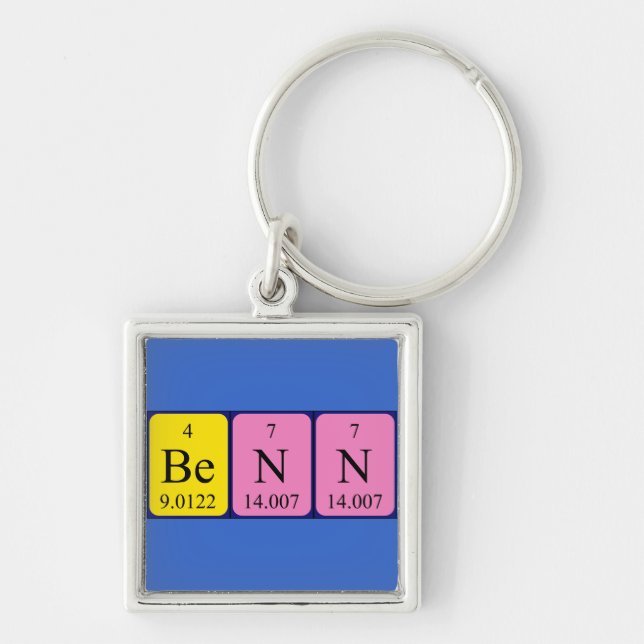 Benn periodic table name keyring (Front)