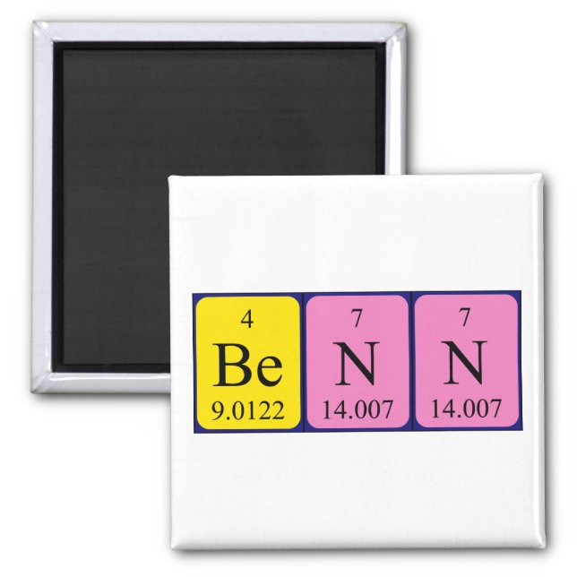 Benn periodic table name magnet (Front)