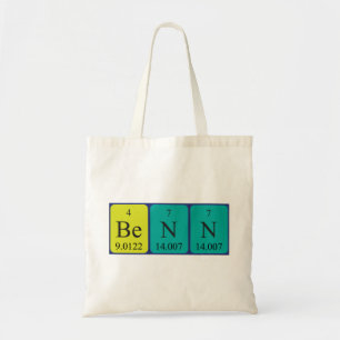 Benn periodic table name tote bag