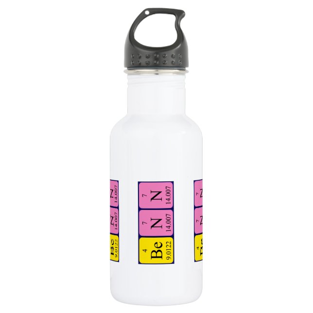Benn periodic table name water bottle (Front)
