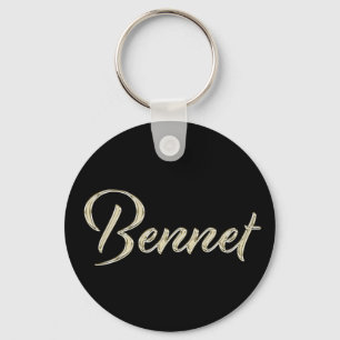 Bennet Name whitegold Button Schlüsselanhänger Key Ring