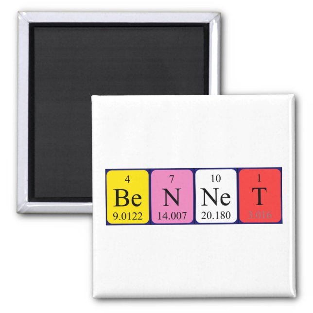 Bennet periodic table name magnet (Front)