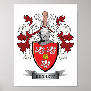 Bennett Family Crest Coat of Arms Poster