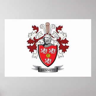 Bennett Family Crest Coat of Arms Poster