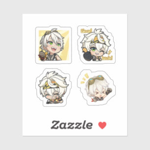 Bennett Genshin Impact 4 Pack Sticker Sheet Extra
