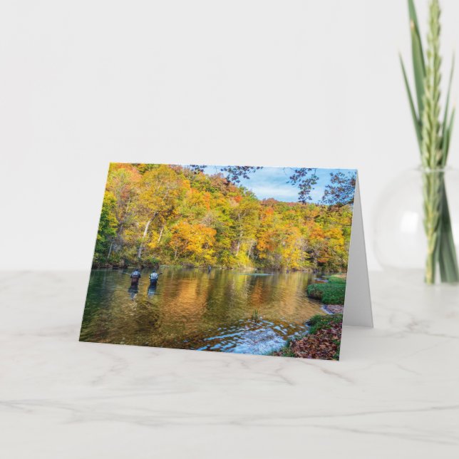 Bennett Spring Autumn Fishing Greeting Card (Front)