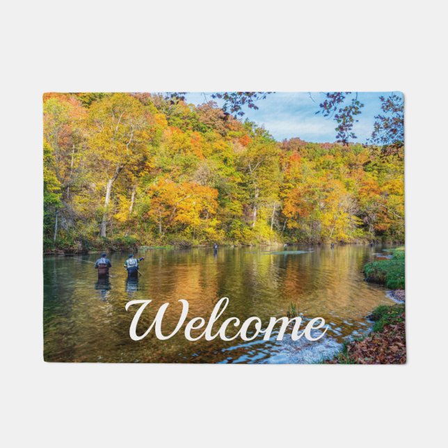 Bennett Spring Autumn Fishing Welcome Doormat (Front)
