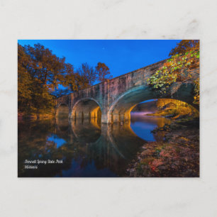 Bennett Spring Bridge Twilight Postcard