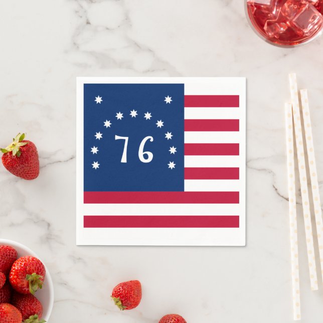 Bennington's Banner: The 76 American Battle Flag Napkin (Insitu)