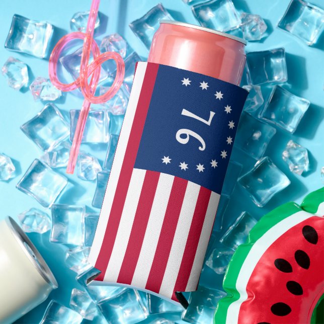 Bennington's Banner: The 76 American Battle Flag Seltzer Can Cooler (In Situ Summer)