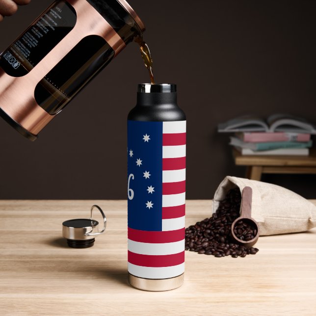 Bennington's Banner: The 76 American Battle Flag Water Bottle (Coffee)