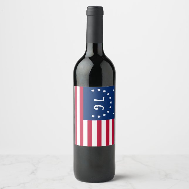 Bennington's Banner: The 76 American Battle Flag Wine Label (Front)