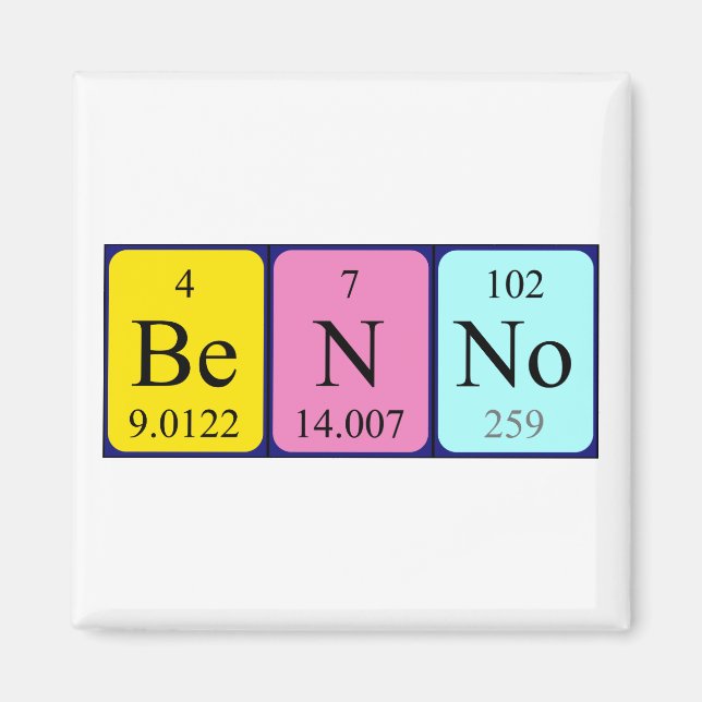 Benno periodic table name magnet (Front)