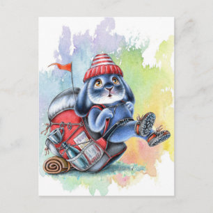 Benny Blue - Backpack Hiking Adventure Postcard