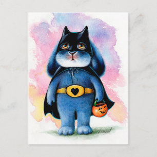 Benny Blue - Batbunny Halloween Postcard