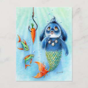Benny Blue - Merbunny Postcard