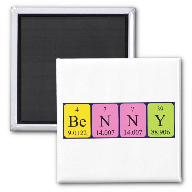 Benny periodic table name magnet (Front)