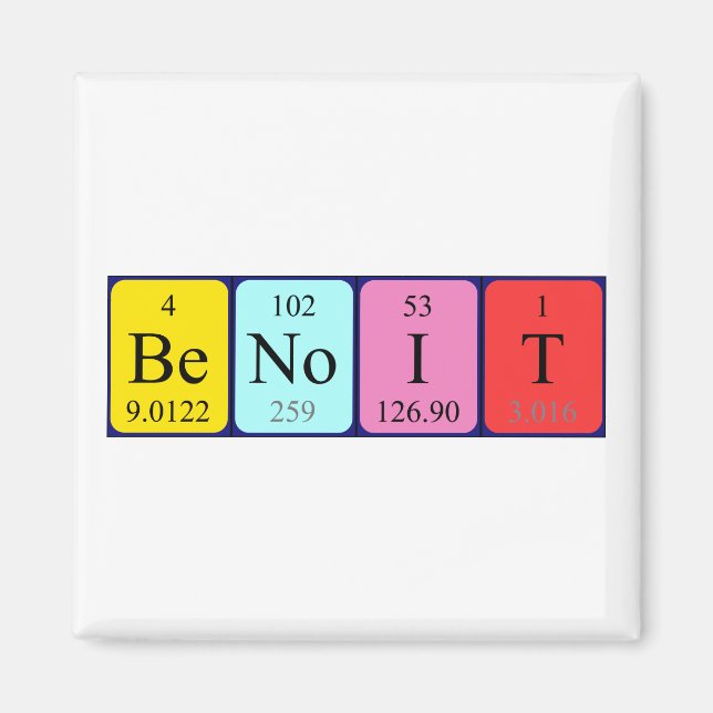 Benoit periodic table name magnet (Front)