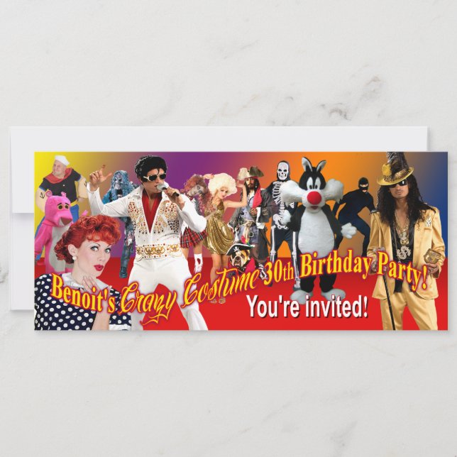 Benoit's 30th Birthday Costume Party Invitation (Front)