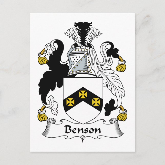 Benson Family Crest Postcard (Front)