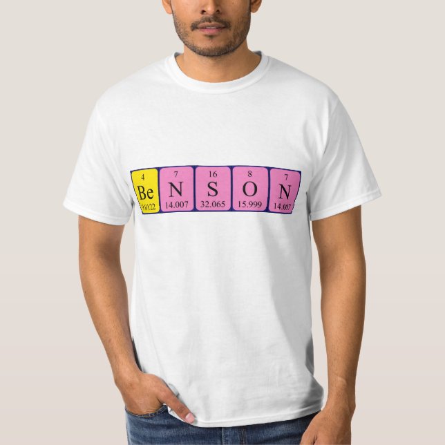 Benson periodic table name shirt (Front)