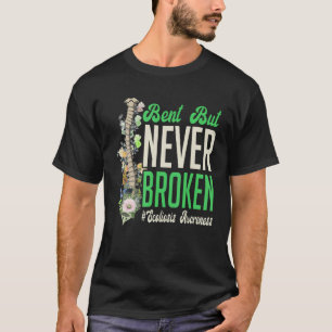 Bent But Never Broken Scoliosis Awareness Floral S T-Shirt