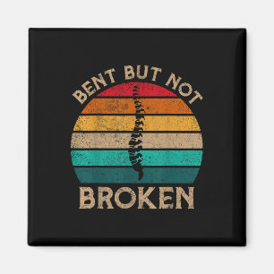 Bent But Not Broken Retro Scoliosis Awareness Warr Magnet