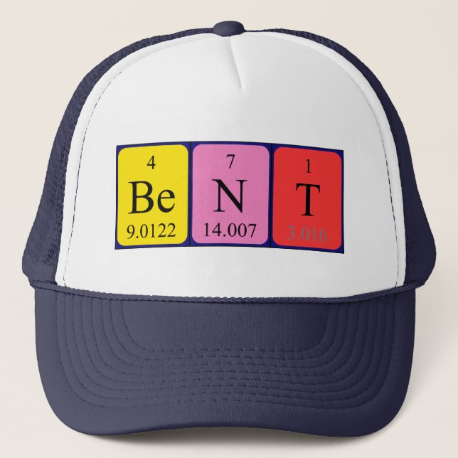Bent periodic table name hat (Front)