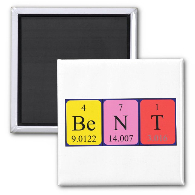 Bent periodic table name magnet (Front)