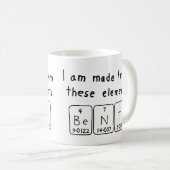 Bent periodic table name mug (Front Right)