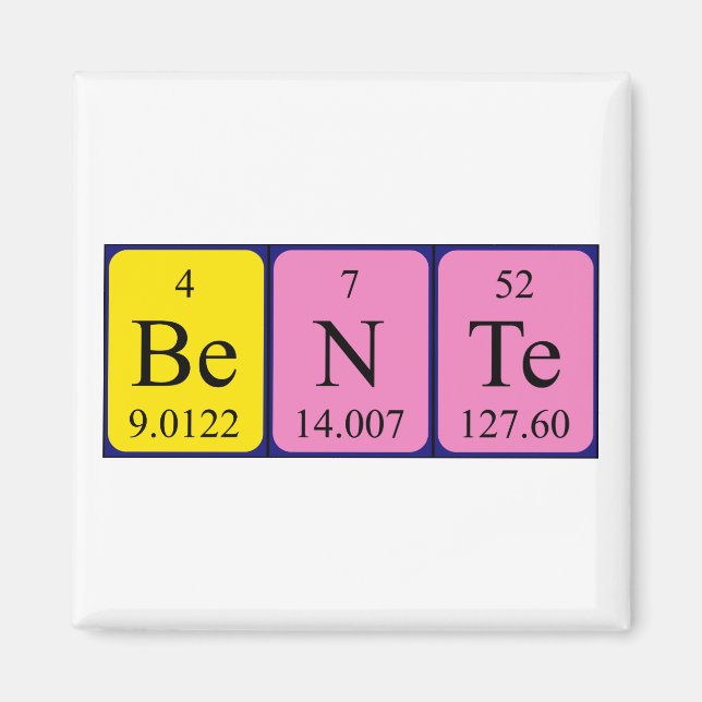 Bente periodic table name magnet (Front)