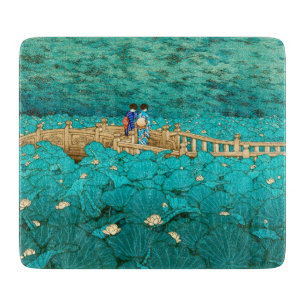 Benten Pond at Shiba Kawase Hasui japanese scenery Cutting Board