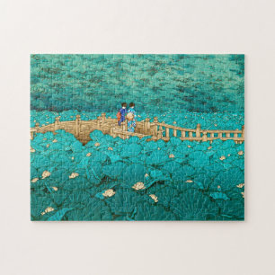 Benten Pond at Shiba Kawase Hasui japanese scenery Jigsaw Puzzle