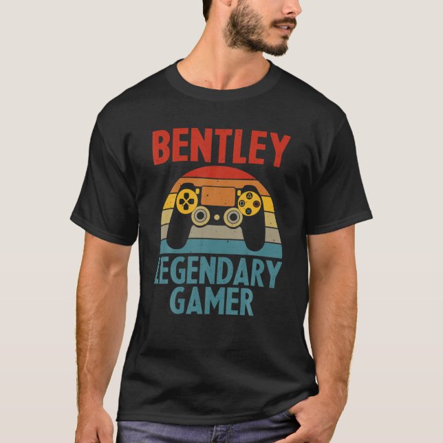 BENTLEY Gift Name Personalised Funny Gaming Geek B T-Shirt (Front)
