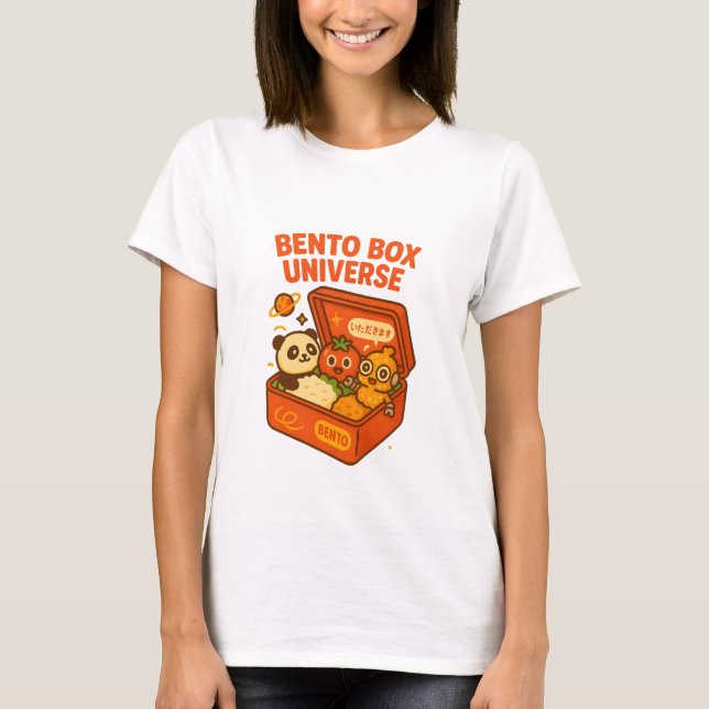 Bento Box Squad – Japanese Food Doodle Sticker T-Shirt (Front)