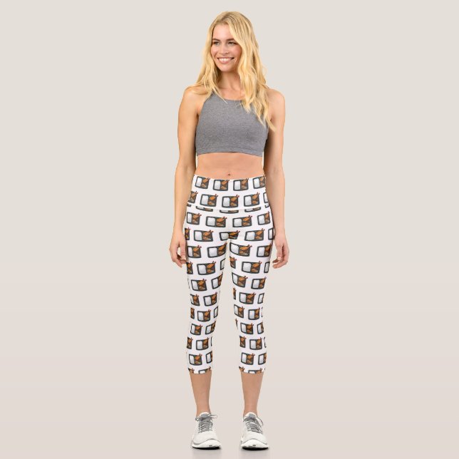 Bento cartoon illustration  capri leggings (Front)