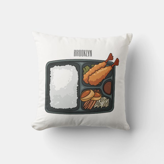 Bento cartoon illustration  cushion (Front)