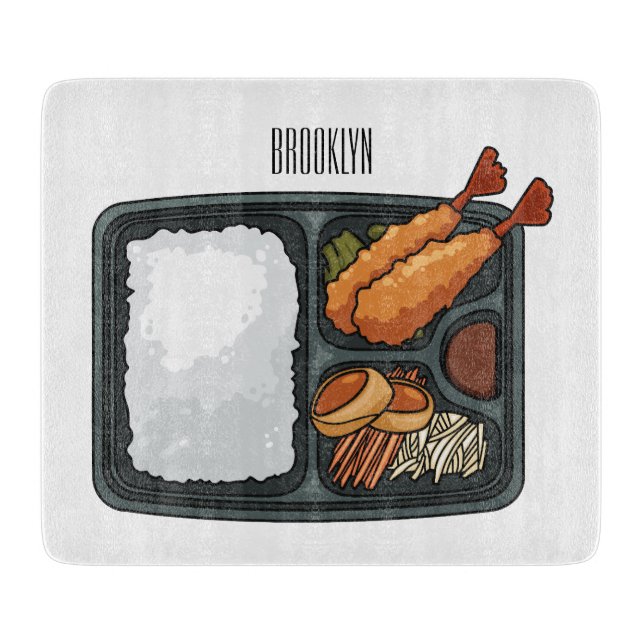 Bento cartoon illustration cutting board (Front)