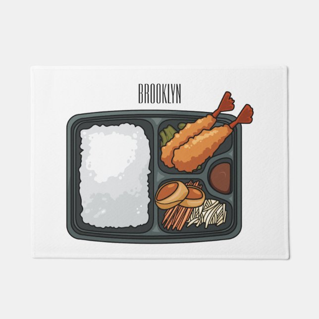 Bento cartoon illustration doormat (Front)