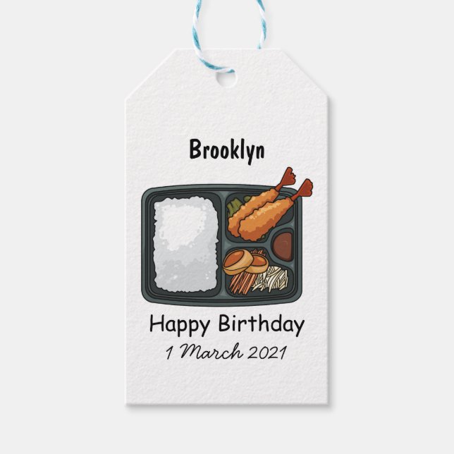 Bento cartoon illustration gift tags (Front)