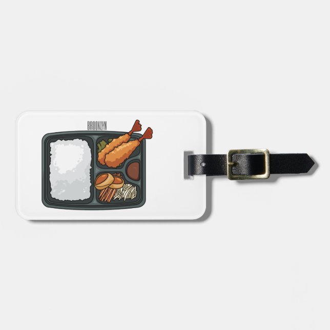 Bento cartoon illustration luggage tag (Front Horizontal)
