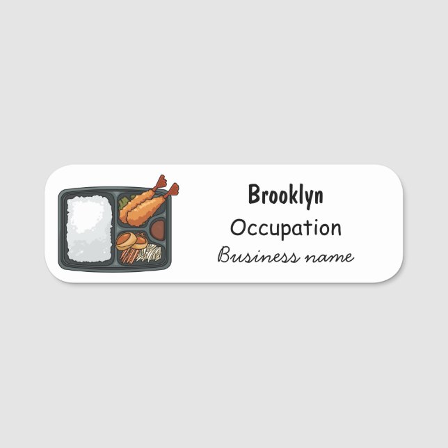Bento cartoon illustration name tag (Front)