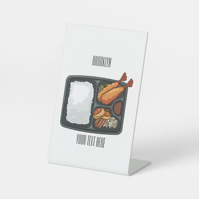 Bento cartoon illustration pedestal sign (Front)