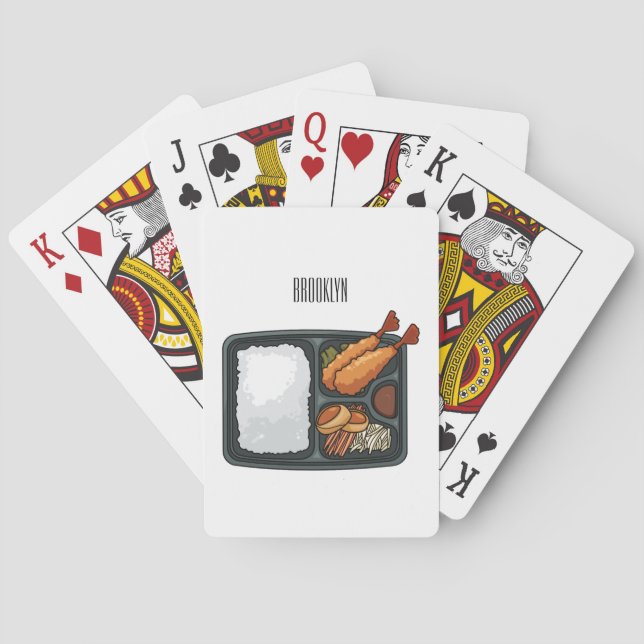 Bento cartoon illustration playing cards (Back)
