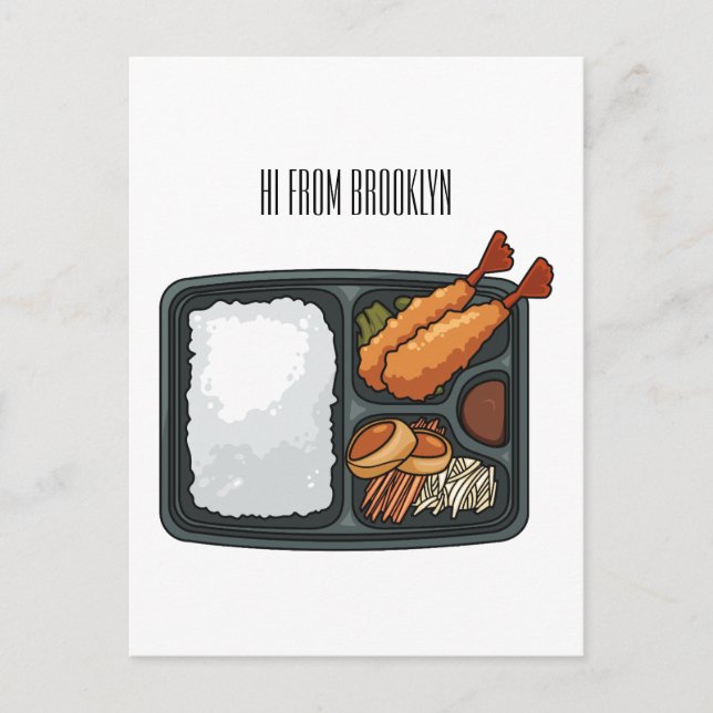 Bento cartoon illustration postcard (Front)