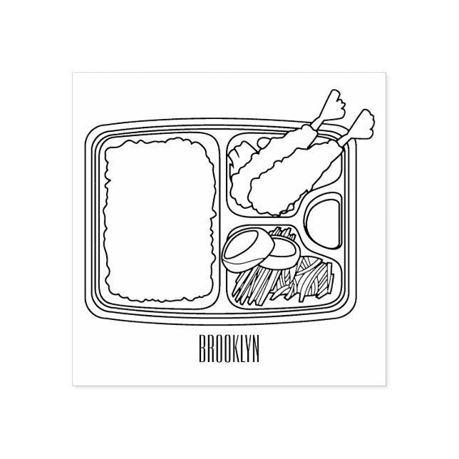 Bento cartoon illustration rubber stamp (Imprint)