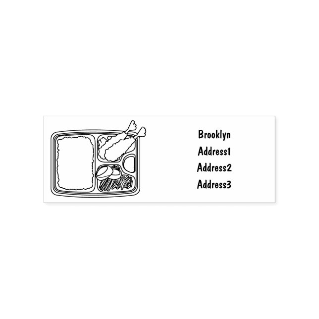 Bento cartoon illustration rubber stamp (Imprint)